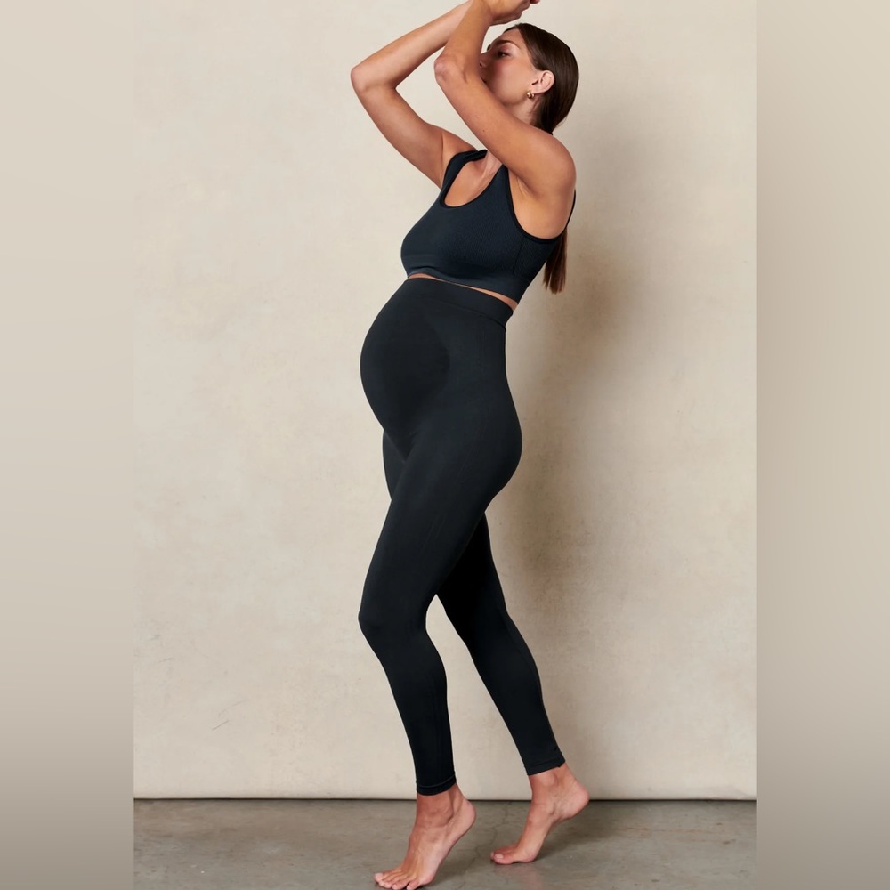 Blanqi maternity belly support black leggings